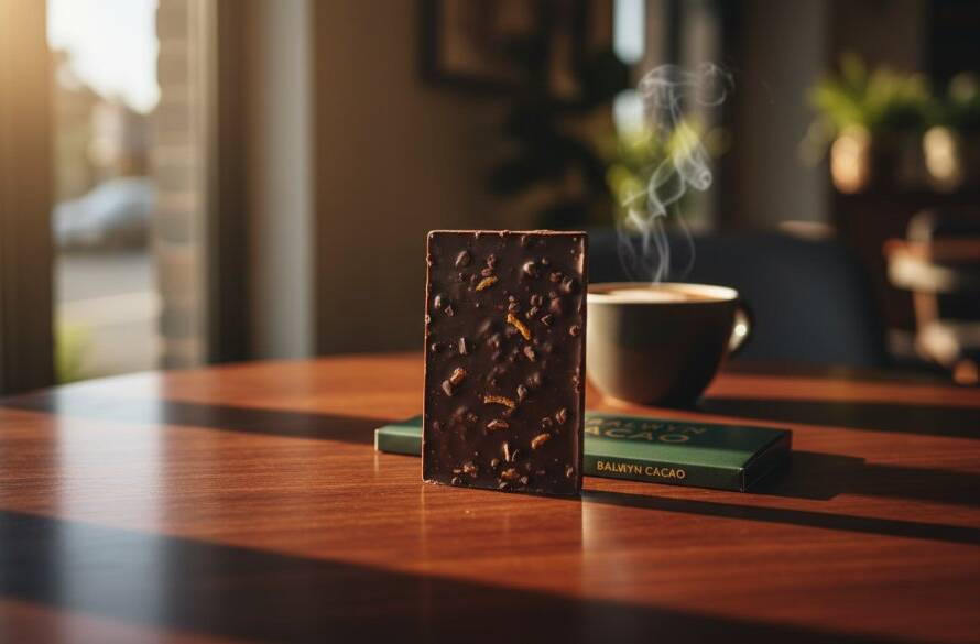 A meticulously composed photograph showcasing a locally-sourced gourmet food product from Balwyn, Victoria, bathed in dramatic natural light filtering through a cafe window, with a subtle hint of a bustling Balwyn street scene in the soft background. This epic moment perfectly illustrates elevating Balwyn product photography with authentic storytelling, emphasizing craftsmanship and local flavour.