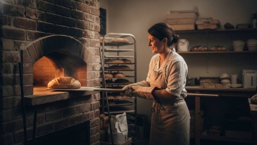Epic moment of a passionate Eumemmerring artisan, a potter, confidently showcasing a beautifully crafted ceramic piece in their sun-drenched workshop, dramatic backlighting highlighting the textured clay and their focused expression, symbolising elevating Eumemmerring small business branding photography.