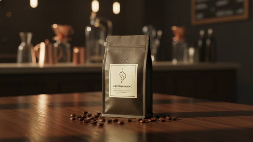 Dramatic studio shot featuring a luxury artisan candle, its golden flame casting a warm glow, professionally captured for Elevating Malvern East product photography, with a blurred background hinting at a chic Malvern East boutique, expertly lit to highlight texture and detail, evoking a sense of premium quality.