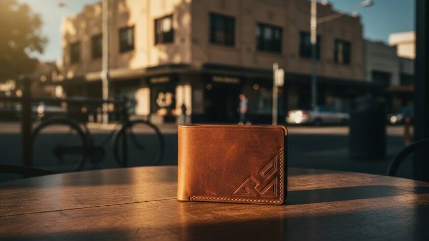 Dramatic, professionally lit photograph showcasing a meticulously arranged collection of local artisan products, captured with expert Elsternwick professional product photography for local brands techniques, highlighting textures and unique details against a sophisticated, subtly blurred Elsternwick street backdrop at dusk.