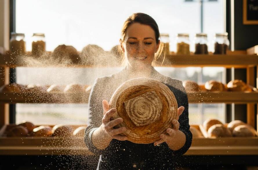 Dynamic Endeavour Hills commercial photography for small businesses, capturing a chef passionately plating a gourmet dish in a modern kitchen with dramatic backlighting, showcasing brand expertise.