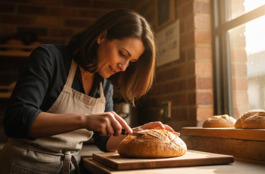 An inspiring shot of a local artisan in Eumemmerring meticulously crafting a product, bathed in dramatic natural light, capturing the essence of Eumemmerring editorial photography for impactful brand stories.