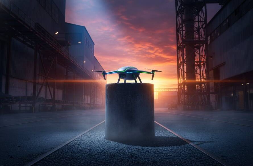 A dramatic shot capturing the Eumemmerring product launch advertising photography with a new eco-friendly smart device elegantly displayed on a polished wooden stand, bathed in golden hour light, reflecting the vibrant energy of Eumemmerring's industrial landscape in the soft background, highlighting innovative design and future-forward branding.