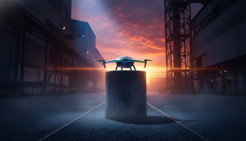 A dramatic shot capturing the Eumemmerring product launch advertising photography with a new eco-friendly smart device elegantly displayed on a polished wooden stand, bathed in golden hour light, reflecting the vibrant energy of Eumemmerring's industrial landscape in the soft background, highlighting innovative design and future-forward branding.