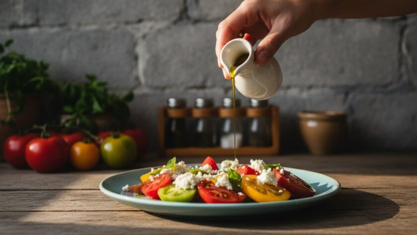A dramatically lit, close-up shot of a rustic wooden table in a Eureka farm setting, laden with freshly harvested, vibrant seasonal vegetables and an artisan cheese, capturing the essence of Eureka Victoria farm-to-table food photography with golden hour light.