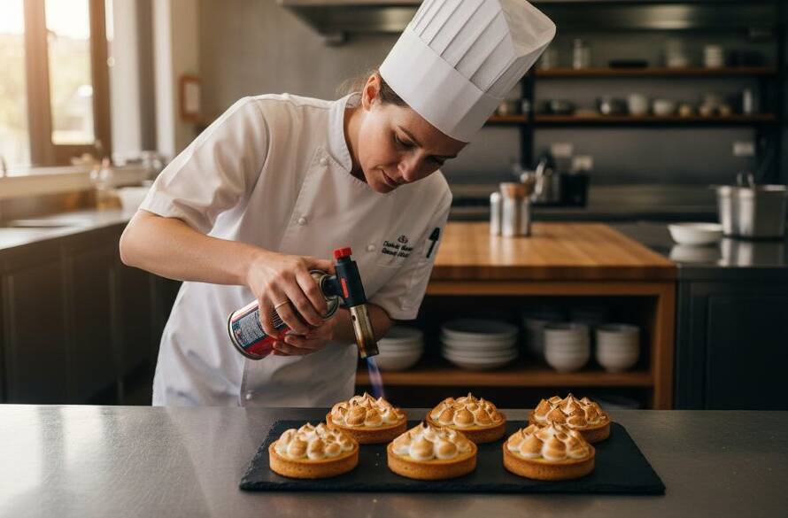 A vibrant, professionally styled shot showcasing exceptional food photography Doncaster East Victoria, with a chef meticulously garnishing a gourmet dish in a sun-drenched cafe interior, capturing the artistry and freshness.
