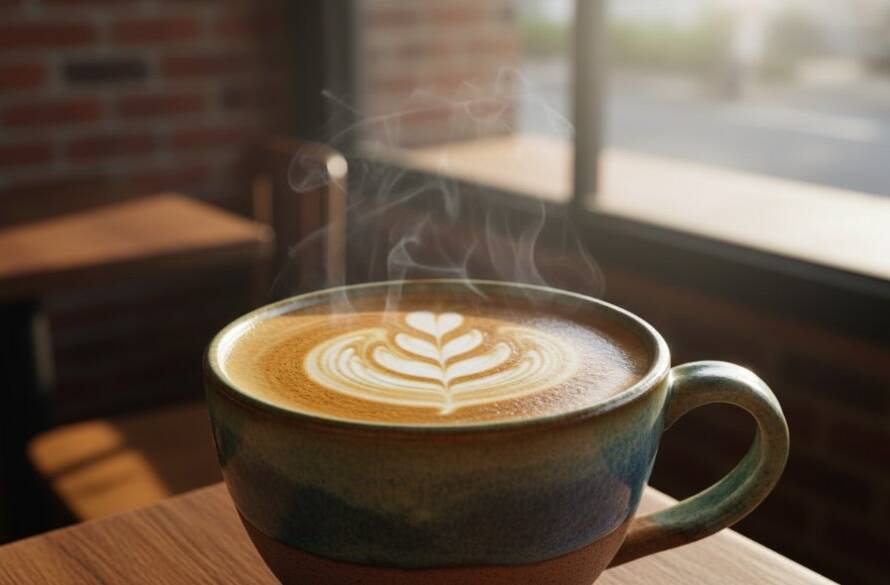 Dynamic, close-up shot of a meticulously styled gourmet coffee product, featuring swirling steam and dramatic backlighting, taken at a vibrant local cafe in Mount Waverley, symbolising exceptional product photography Mount Waverley for e-commerce growth.