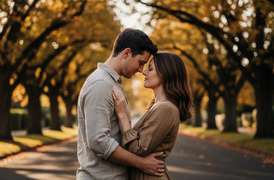An Exclusive Gardenvale fine art photography experience captured: A mother and child silhouetted against a dramatic sunset over a classic Gardenvale street, evoking timeless elegance and deep emotional connection. The scene is bathed in golden light, with soft focus on the background, creating a painterly, fine art effect.