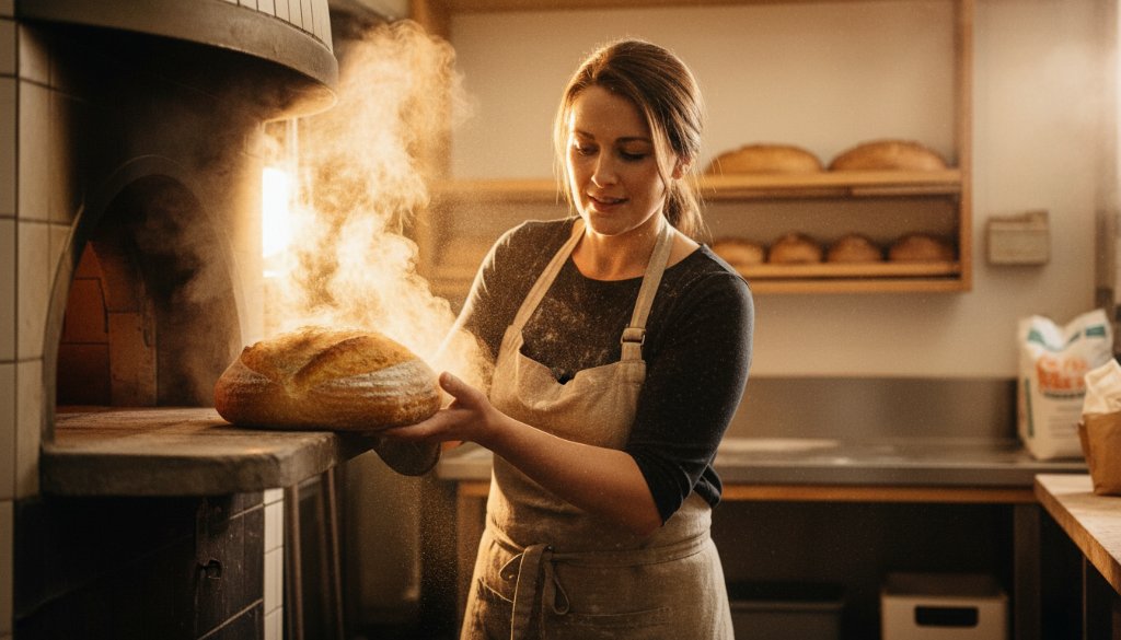 An inspiring, cinematically lit 'epic moment' photograph showcasing a passionate barista serving coffee at a bustling local Sydenham cafe, exemplifying the quality of expert advertising photography services Sydenham businesses can leverage for impactful branding.
