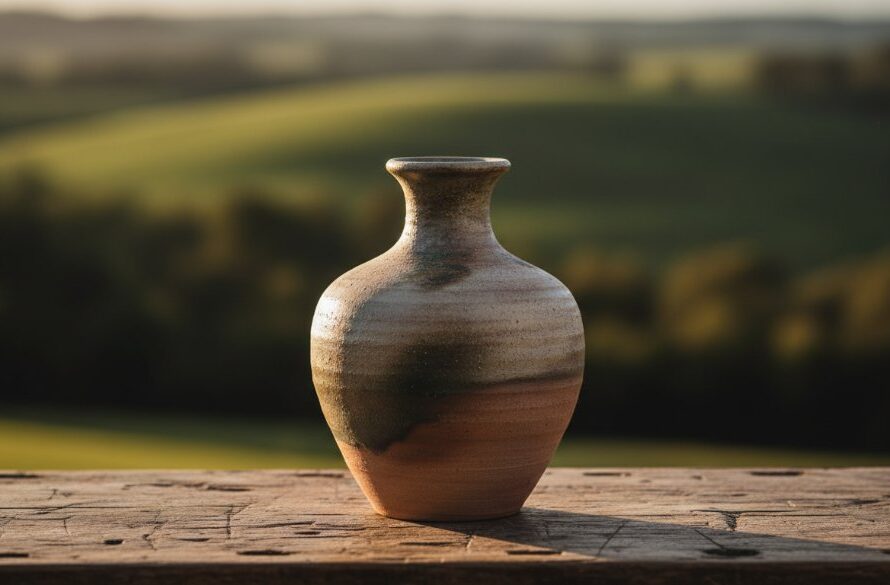 A stunning, dramatically lit close-up of a unique, handcrafted ceramic bowl, showcasing its intricate glaze and texture, perfectly captured for Gisborne handmade ceramic product photography, set against a softly blurred rustic Gisborne backdrop, evoking craftsmanship and local artistry.