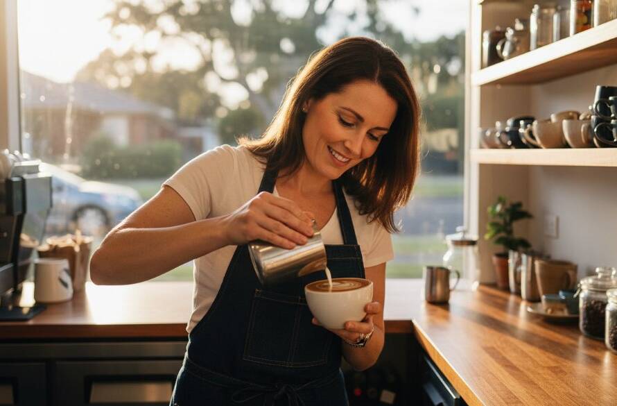 An epic moment captured: A confident small business owner in Glen Iris, mid-laughter during a dynamic Glen Iris branding photography session, silhouetted by the golden hour sun filtering through ancient gum trees near Gardiners Creek, showcasing authentic brand personality with professional colour grading.