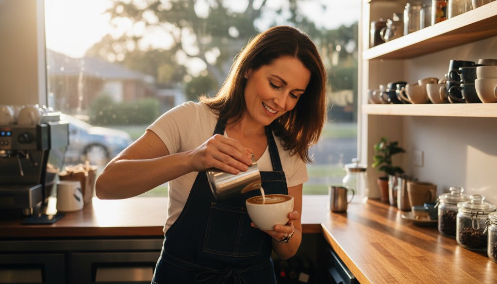 An epic moment captured: A confident small business owner in Glen Iris, mid-laughter during a dynamic Glen Iris branding photography session, silhouetted by the golden hour sun filtering through ancient gum trees near Gardiners Creek, showcasing authentic brand personality with professional colour grading.