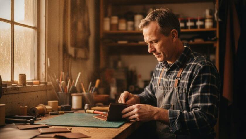 An epic moment captured through Hallam Victoria compelling editorial photography, showing a local artisan passionately crafting a unique piece in their sunlit Hallam workshop, with dramatic side lighting highlighting their focused expression and the intricate details of their work, evoking dedication and artistry.