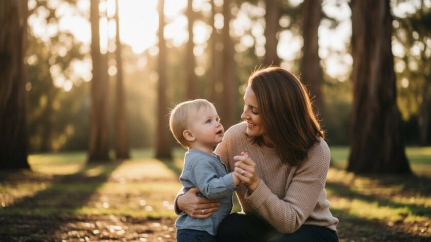 An emotionally resonant fine art portrait capturing an intimate moment in Hampton Park, Victoria, showcasing the timeless quality of fine art photography with soft, dramatic lighting and a serene, natural backdrop.