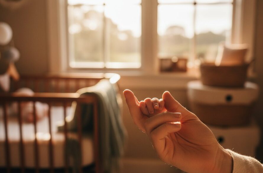 An intimate, heartwarming 'epic moment' photograph capturing a newborn baby's tiny hand gently gripping a parent's finger, bathed in soft, ethereal natural light streaming through a window in a heritage Hamilton Victoria home, symbolizing the profound connection during heartfelt newborn photography.