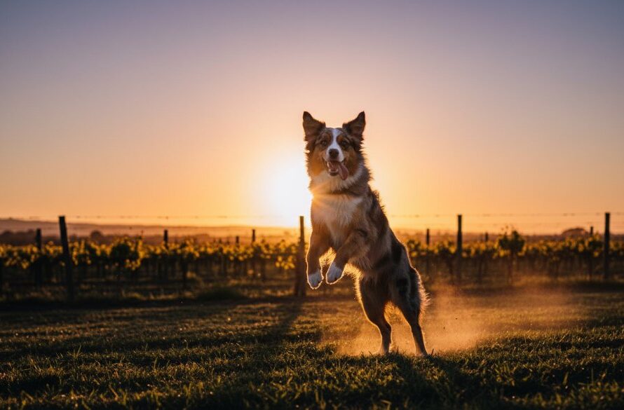 An emotionally powerful photograph capturing a golden retriever and its owner sharing a tender, heartwarming moment at sunset in Irymple's rural landscape, perfectly illustrating heartwarming pet photography Irymple preserving precious memories.