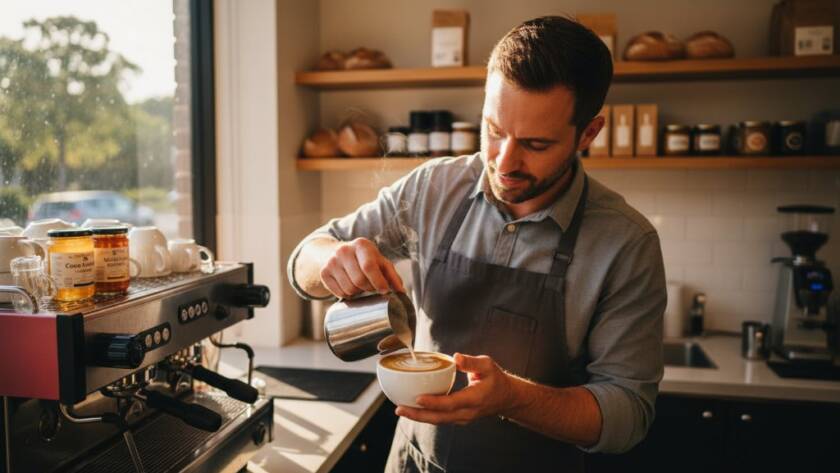 Dynamic wide shot capturing a local entrepreneur, in their vibrant Heatherdale Victoria authentic editorial photography shoot, confidently presenting their sustainable product amidst the green backdrop of a Heatherdale park at sunset, dramatic golden hour light, professional cinematic quality.
