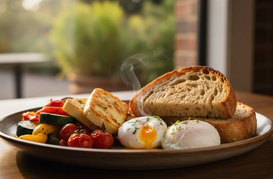 A dramatic close-up of a perfectly plated gourmet dish, steam gently rising, professionally lit in a chic Heathmont café, showcasing expert Heathmont café food photography for local eateries with an epic, mouth-watering appeal.