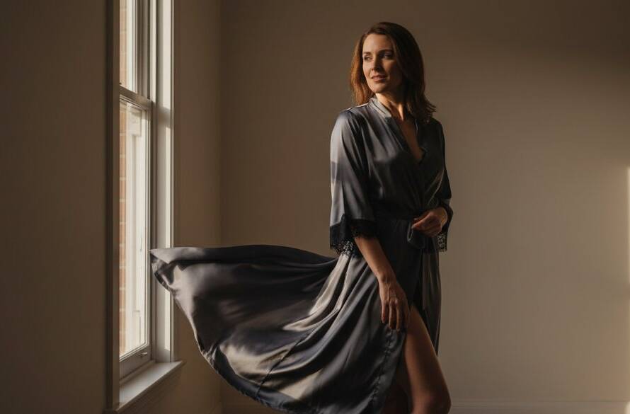 A stunning, cinematic portrait showcasing a woman's graceful silhouette against a soft, dramatic light, embodying the confidence and beauty celebrated in Heathmont intimate boudoir photography for empowering confidence sessions.