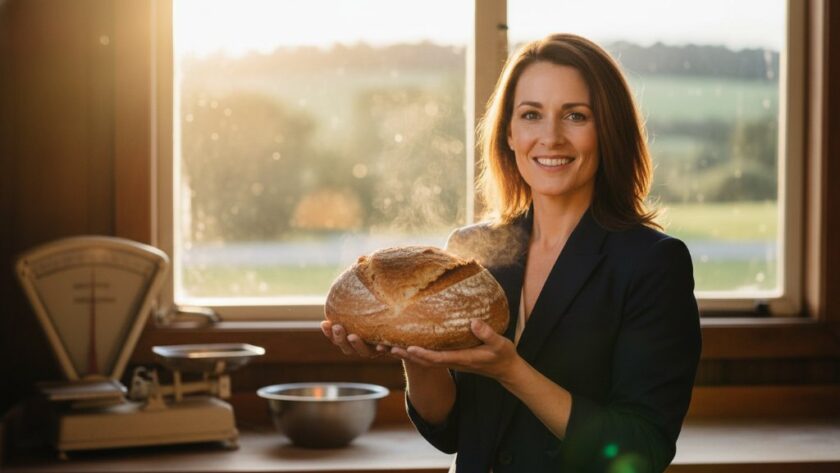 A dynamic portrait of a passionate small business owner in Hepburn Springs, actively engaged in their craft, captured through professional business branding photography.