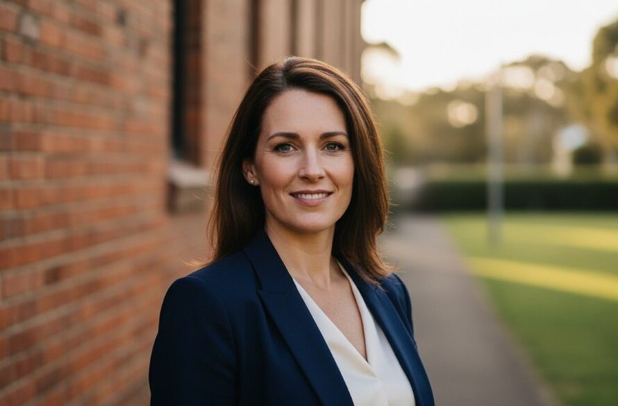 A striking Herne Hill professional headshot for career growth Victoria, featuring a confident subject bathed in warm, dramatic natural light from a window, captured in a dynamic, cinematic style with a shallow depth of field, conveying approachability and strength against a subtly blurred urban backdrop.