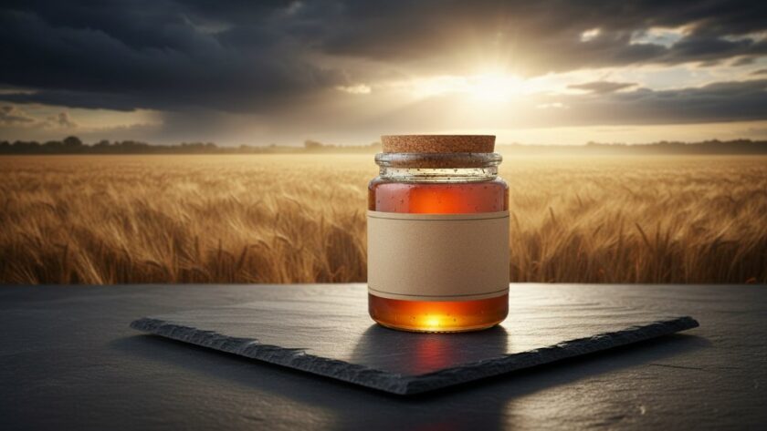 An epic moment captured in Horsham professional product photography for advertising campaigns, showing a beautifully lit, artisanal food product with dramatic shadows against a rustic local backdrop, evoking quality and regional charm.