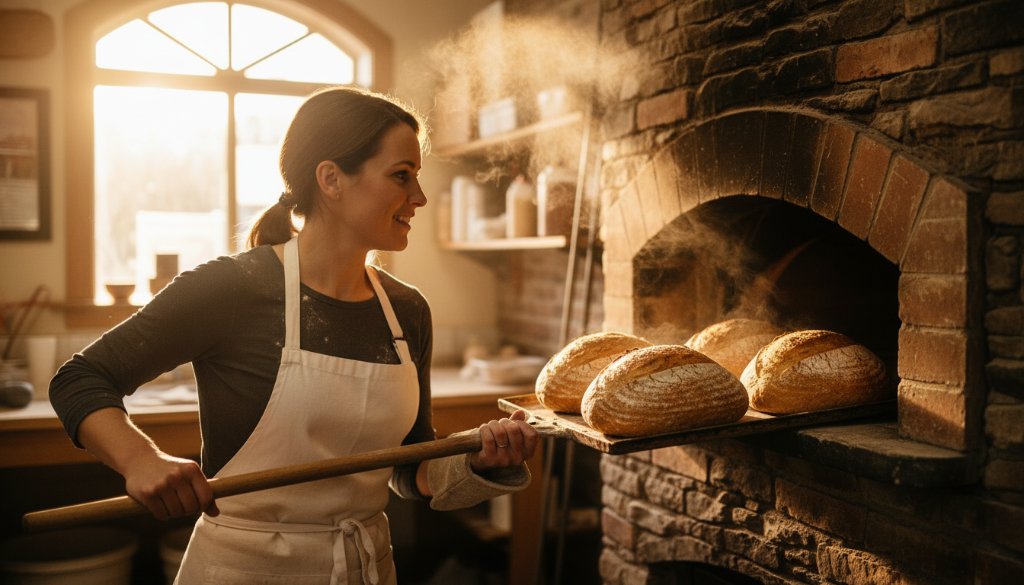 An impactful advertising photography Croydon South hero shot featuring a local artisan passionately crafting bespoke jewellery in a sunlit workshop, with golden light illuminating her focused expression and the intricate details of her work, conveying authenticity and brand quality.