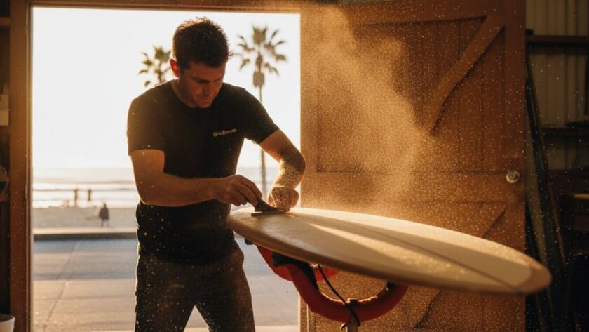 A powerful, cinematic photograph capturing impactful Bonbeach editorial photography storytelling, featuring a local artisanal baker proudly presenting their fresh bread at a Bonbeach market, with golden hour light.