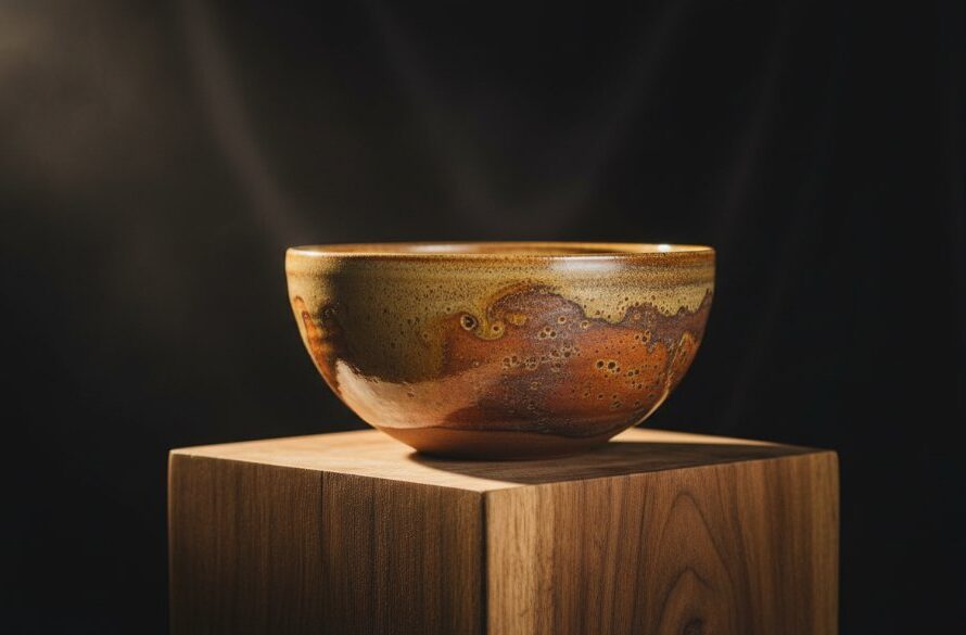 Close-up, dramatically lit studio shot featuring an Irymple premium artisanal product photography setup, perhaps a beautifully bottled local olive oil or a handcrafted ceramic piece, with rich textures and intricate details, highlighting its unique craftsmanship. The product is perfectly positioned on a rustic wooden table with a soft, diffused backlight creating a warm halo, capturing an epic moment of elegance and quality.