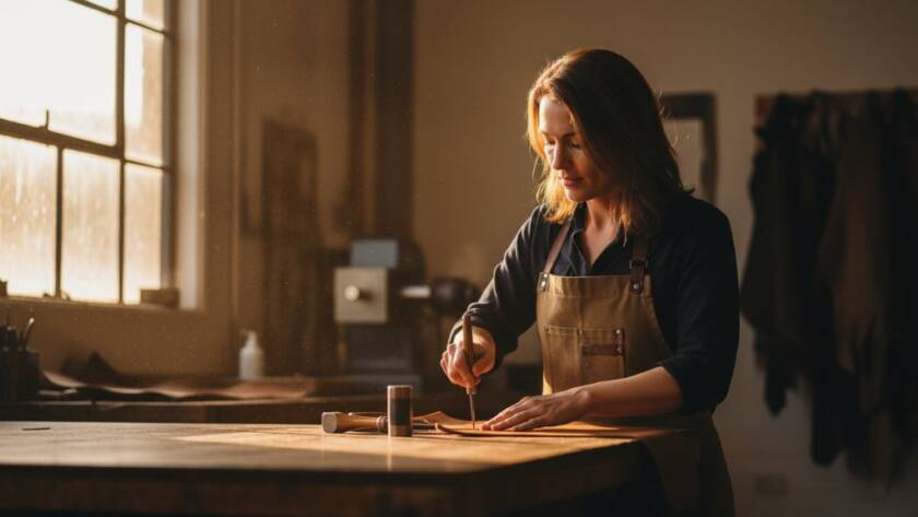 An epic, dramatically lit shot of a local business owner proudly showcasing their product in a modern Keysborough industrial setting, embodying Keysborough Business Branding Photography for Local Success with vibrant colours and dynamic composition.
