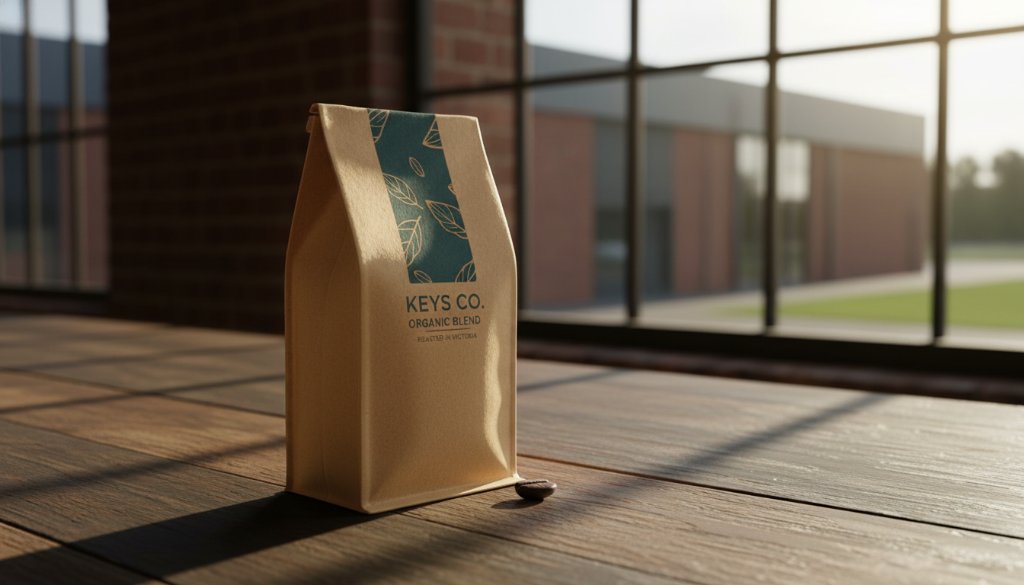 Dramatic studio shot of a perfectly lit artisanal product, showcasing intricate details against a blurred Keysborough industrial backdrop at sunset, encapsulating the essence of Keysborough commercial product photography local businesses with a dynamic, epic moment feel.