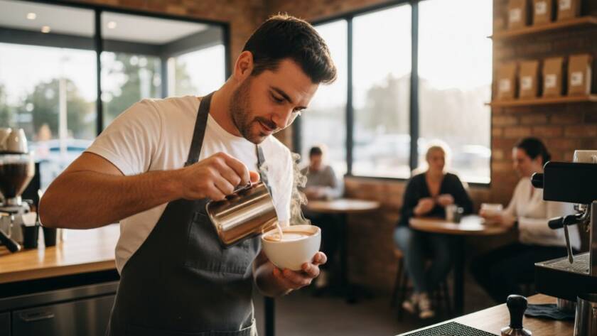 Epic moment capture of a thriving local artisan in Knoxfield using their unique handcrafted product, beautifully lit to highlight craftsmanship, serving as a powerful example of Knoxfield advertising photography for local businesses.
