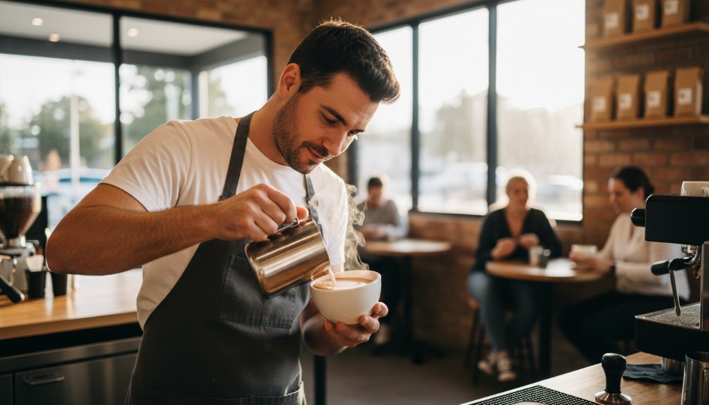 Epic moment capture of a thriving local artisan in Knoxfield using their unique handcrafted product, beautifully lit to highlight craftsmanship, serving as a powerful example of Knoxfield advertising photography for local businesses.