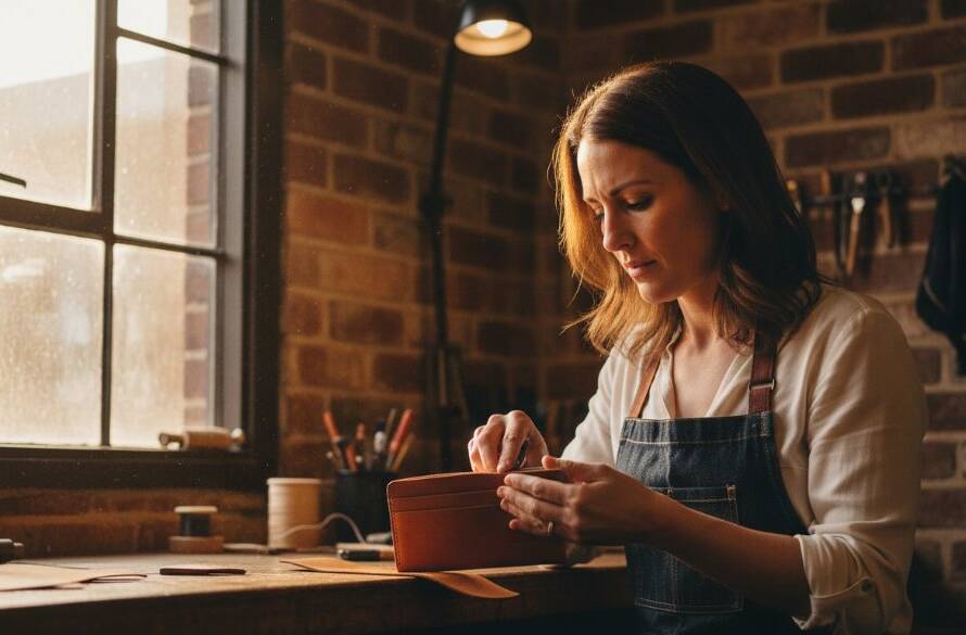 Dynamic local Caulfield advertising photography for brand impact, showcasing a local artisan meticulously crafting their product in a beautifully lit Caulfield studio, creating an epic moment of dedication and skill.