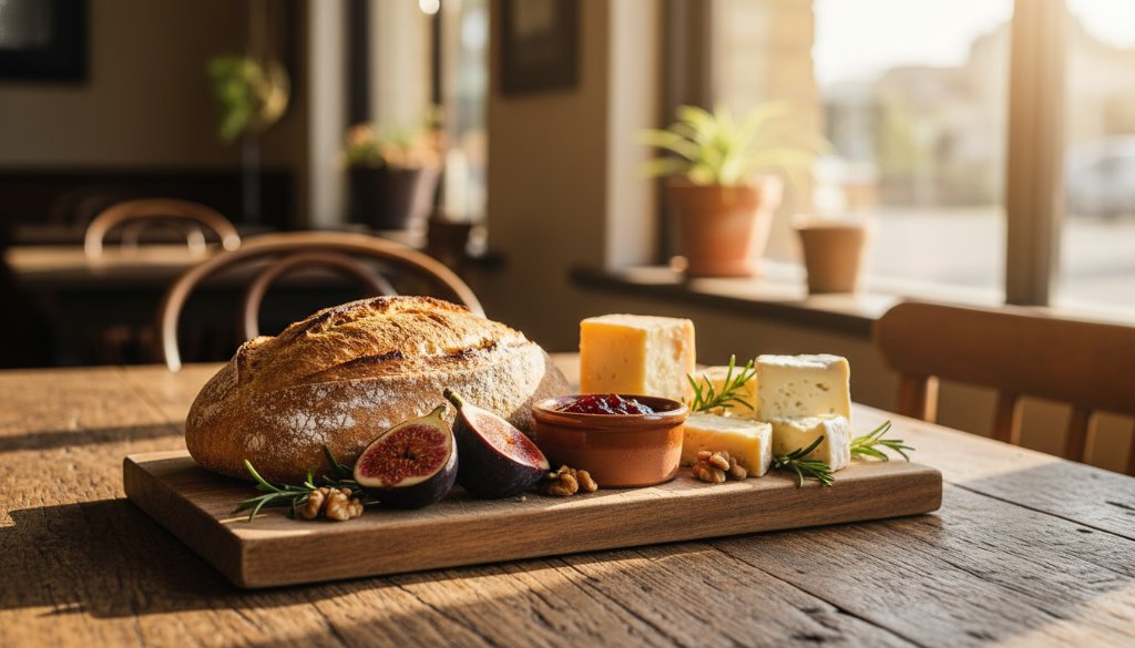 Close-up of a meticulously styled platter of colourful, fresh, gourmet produce from a local Seymour artisan cafe, bathed in dramatic natural light, captured with expert local Seymour artisan food photography, showcasing the vibrant textures and inviting aromas, ready for a culinary feature.