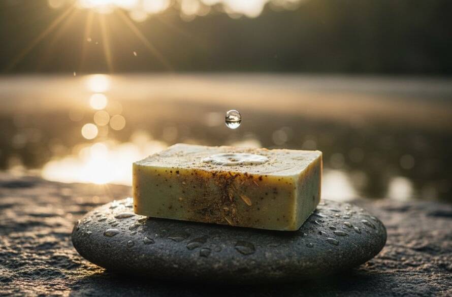 Dynamic wide shot of Lysterfield professional product photography for local brands in action, featuring a product being dramatically illuminated against a natural Lysterfield backdrop with a photographer capturing the moment at sunrise, showcasing innovative outdoor product display.