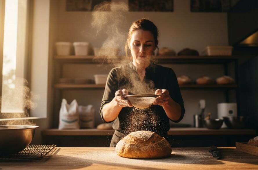 An inspiring wide-angle shot capturing professional commercial branding photography in Melton Victoria, showing a local artisan meticulously crafting their product in a beautifully lit workshop, conveying passion and expertise.