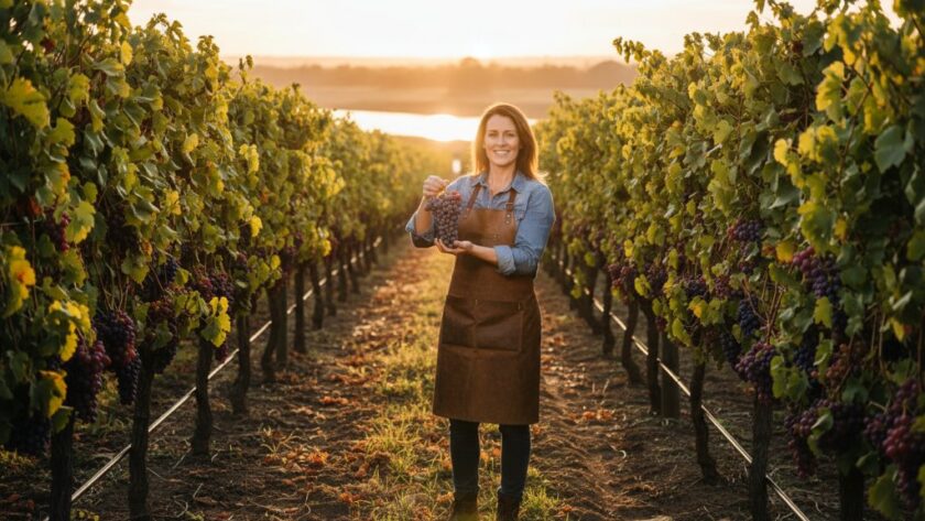 An epic moment of a local Merbein artisan proudly showcasing their handcrafted product with dramatic lighting, embodying the power of Merbein advertising photography storytelling.