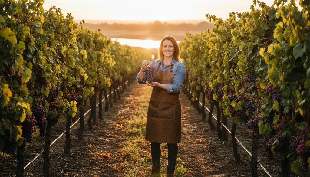 An epic moment of a local Merbein artisan proudly showcasing their handcrafted product with dramatic lighting, embodying the power of Merbein advertising photography storytelling.