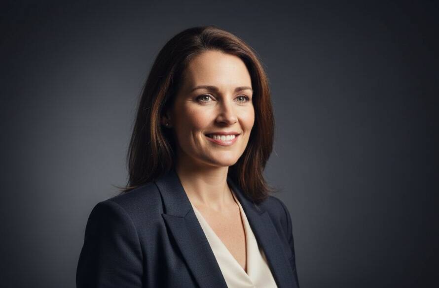 A striking, professional studio portrait showcasing a confident executive in Blackburn, Victoria, perfectly embodying the essence of modern studio headshots Blackburn VIC for professionals, with dramatic lighting highlighting their determined expression against a minimalist backdrop.