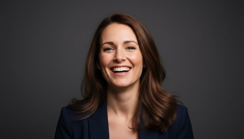 A dramatic and emotional close-up shot of a family laughing heartily during a modern studio photography experience in Doncaster, beautifully lit from the side, with a shallow depth of field, capturing genuine connection. Professional color grading enhances the warmth and joy of the moment.