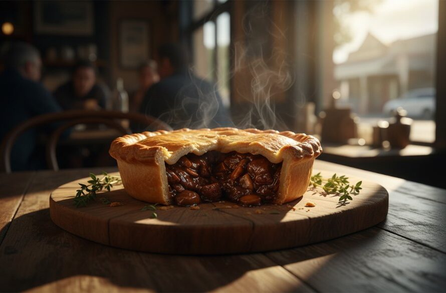 Dramatic close-up of a perfectly plated gourmet dish, steam gently rising from a vibrant gnocchi served in a rustic Moe Victoria restaurant, illuminated by a warm, golden sunset light, showcasing Moe Victoria restaurant food photography that captures flavour with intense detail and inviting textures.