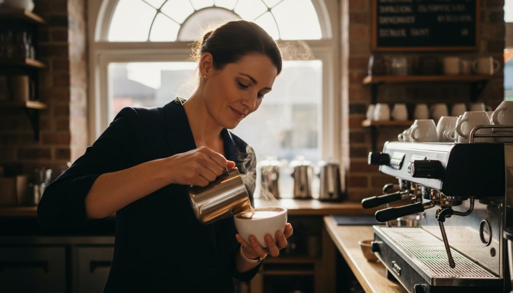 A Mont Albert bespoke brand photography for small businesses session, capturing a local artisan passionately crafting pottery in a sun-drenched Mont Albert studio, surrounded by their unique creations, with dramatic side lighting highlighting the texture and detail of their work.