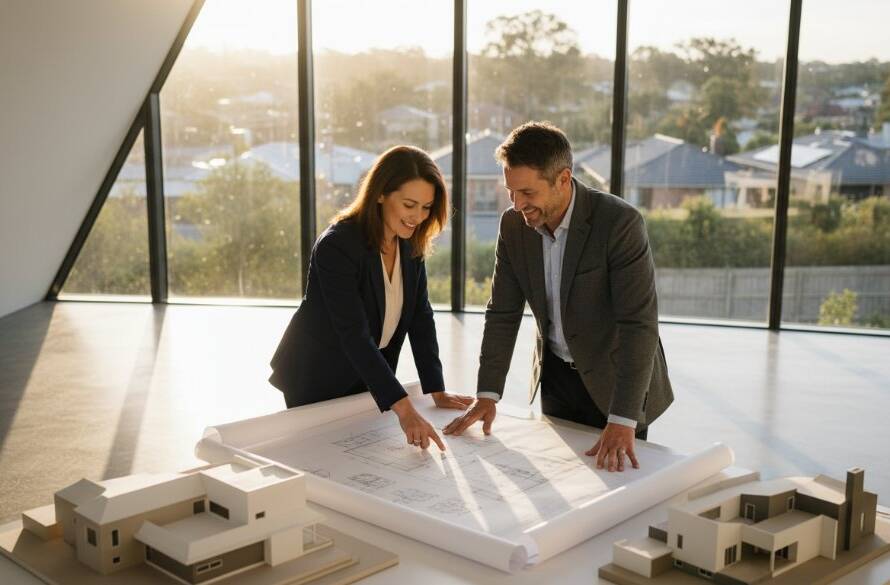 Dynamic wide shot capturing a local Mont Albert North entrepreneur engaging with a client in a modern, light-filled cafe, showcasing authentic connection through Mont Albert North branding photography. The scene is bathed in warm, golden hour light, with crisp details highlighting their brand identity and professionalism, creating an epic moment of business interaction.