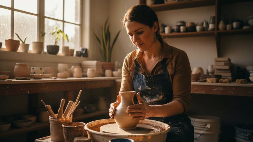 A Mulgrave Small Business Branding Photography Expert captures a passionate local artisan in their sunlit Mulgrave workshop, dramatically lit and professionally color-graded, showcasing dedication and craftsmanship.