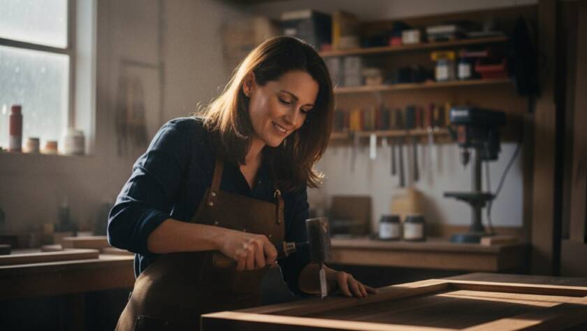 Dynamic, low-angle shot of a chef expertly plating a gourmet dish in a modern Narre Warren restaurant kitchen, demonstrating Narre Warren commercial photography for local businesses, with vibrant colours and dynamic movement.