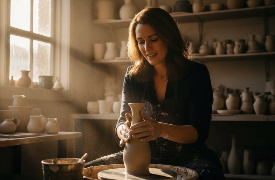 A compelling Narre Warren South Editorial Photography for Local Brands shot, depicting a small business owner passionately discussing their handcrafted product with a client at a local market stall in Narre Warren South, bathed in warm, inviting natural light, with a diverse crowd in soft focus background, showcasing an 'epic moment' of genuine connection.