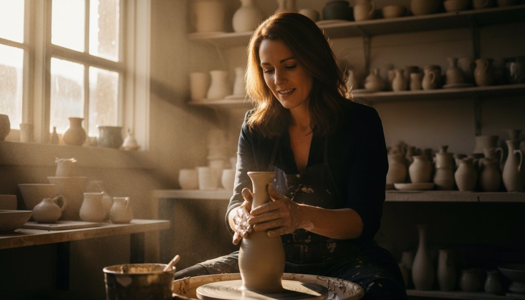 A compelling Narre Warren South Editorial Photography for Local Brands shot, depicting a small business owner passionately discussing their handcrafted product with a client at a local market stall in Narre Warren South, bathed in warm, inviting natural light, with a diverse crowd in soft focus background, showcasing an 'epic moment' of genuine connection.