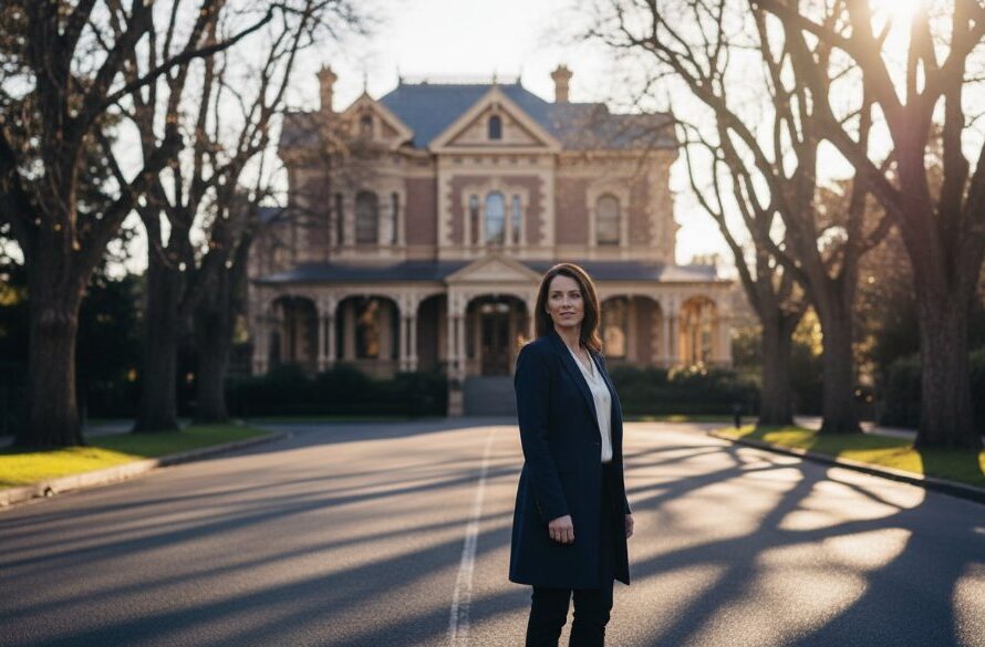 A dramatic and artfully composed fine art photograph showcasing a subject amidst the historic architecture of Newtown, Victoria, capturing the essence of Newtown Victoria fine art photography heritage beauty with dramatic lighting and professional colour grading.