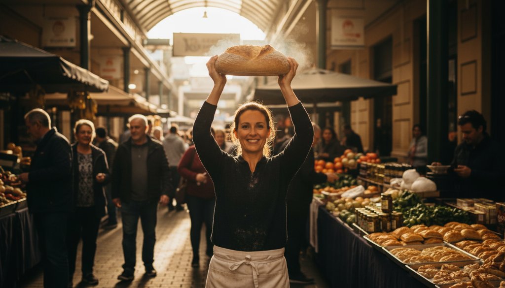 Dynamic professional Oakleigh advertising photography for small businesses capturing a vibrant local café scene in Oakleigh, Victoria, Australia, with a barista creating an artistic latte, dramatic natural light streaming through the window, emphasizing warmth and community spirit. The shot features a wide aperture for a shallow depth of field, highlighting the product with a cinematic feel.